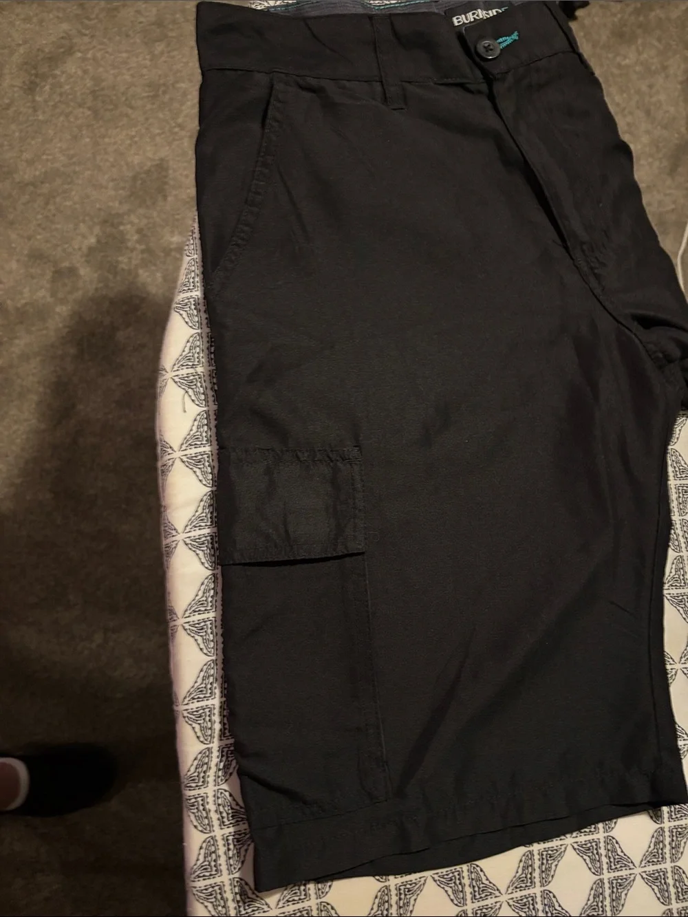 burnside Black Men's Cargo Shorts with Utility Pockets